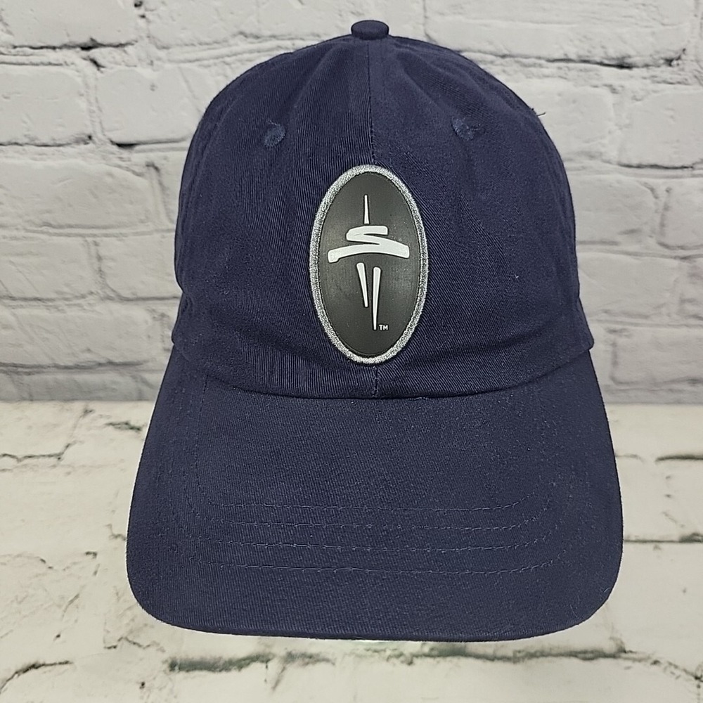 Space Needle Hat Seattle Washington Travel Souvenir Navy Blue Strapback Ball Cap